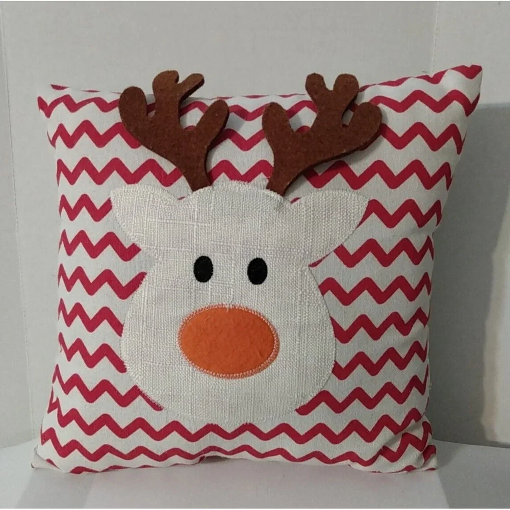 Dimensional Reindeer Red Zig Zag Background 10